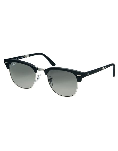 Ray-ban Polarized Clubmaster Sunglasses in Black for Men | Lyst