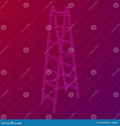 Step ladder wireframe stock vector. Illustration of ladder - 161070563