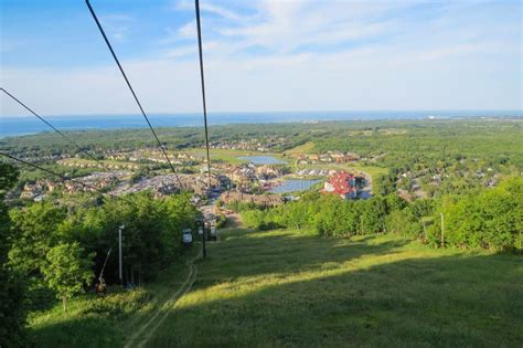 Cable Cars at Blue Mountain Village, Ontario Canada. Stock Image ...