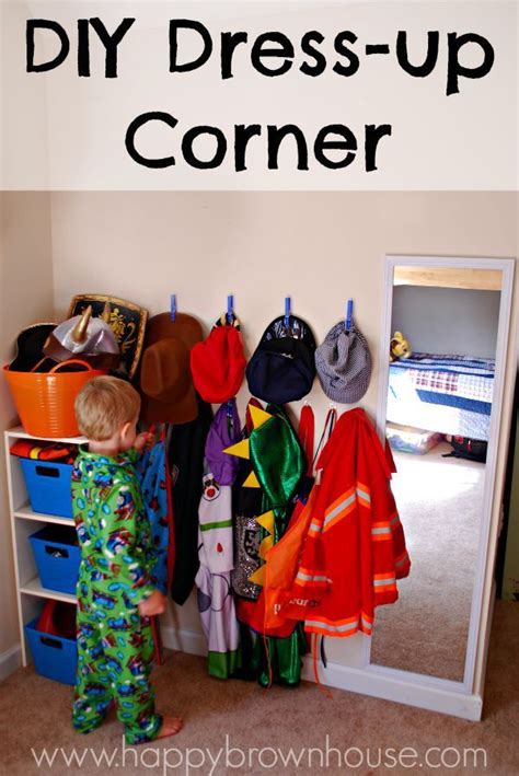 DIY Dress-up Corner for kids makes it easy to keep the dress up clothes organized and for kids ...