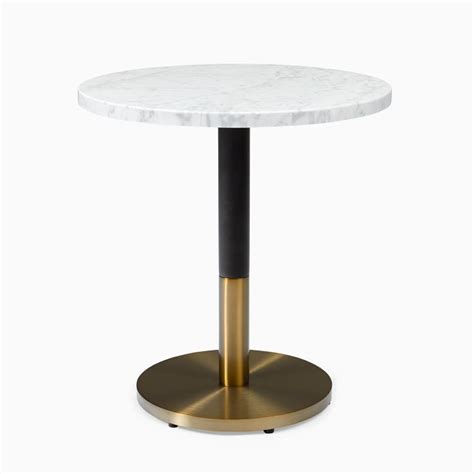 White Marble Round Continental Bistro Table - Small | West Elm