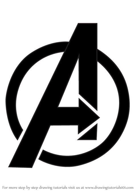 Learn How to Draw Avengers Logo (Brand Logos) Step by Step : Drawing Tutorials | How to draw ...