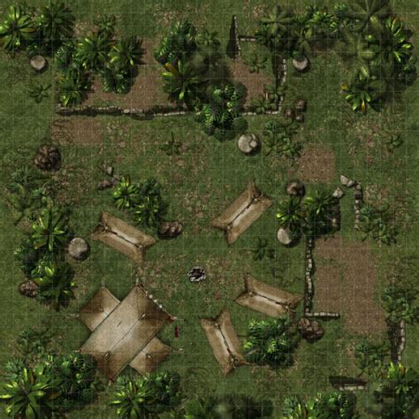 ToA - Tomb of Annihilation - Chult - Omu - Jungle - Camp - Encounter - Battlemap | Scrolller