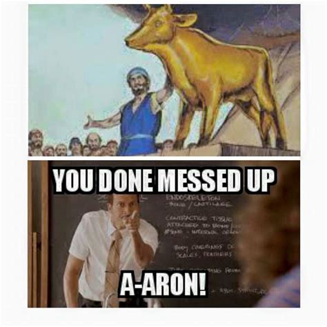 You done messed up A-Aron! | Funny christian memes, Christian humor ...