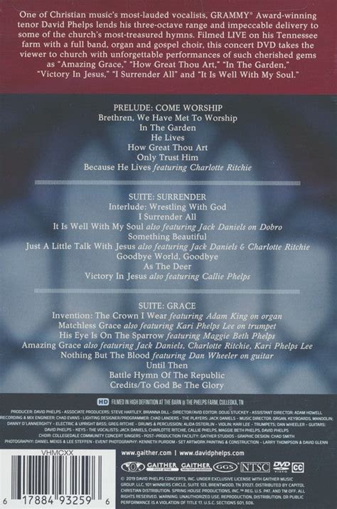 DAVID PHELPS / HYMNAL DVD – Springside Music