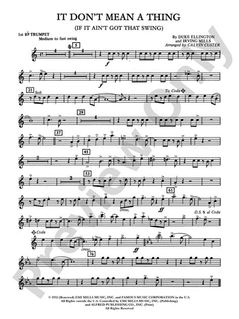 It Don't Mean a Thing (If It Ain't Got That Swing): 1st B-flat Trumpet ...