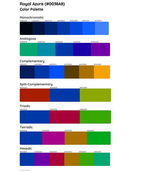 Royal Azure color palettes - colorxs.com