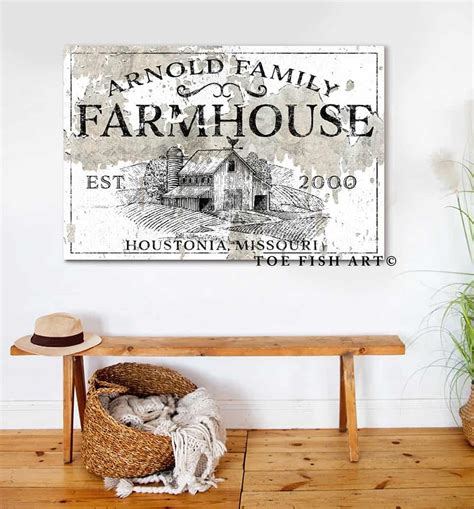 Family Farmhouse Personalized Sign, Welcome to Our Home, Name, Date ...