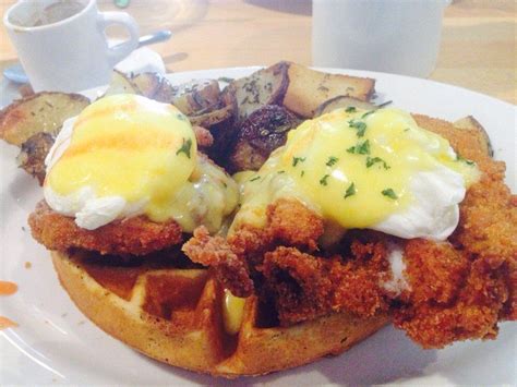 Chicken and waffles Eggs Benedict | Chicken and waffles, Eggs benedict ...