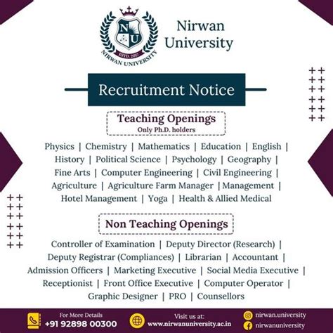 Nirwan University, Jaipur Hiring Faculty Posts and Non-Teaching Positions | Skilloutlook.com