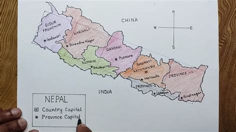 Easy way to draw Map of Nepal step by step/ Nepal map drawing easily ...