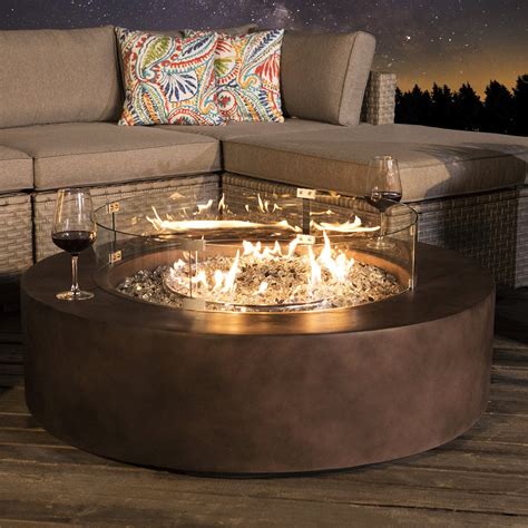 COSIEST 42-inch 50000BTU Outdoor Propane Fire Pit Table with Wind Guard ...