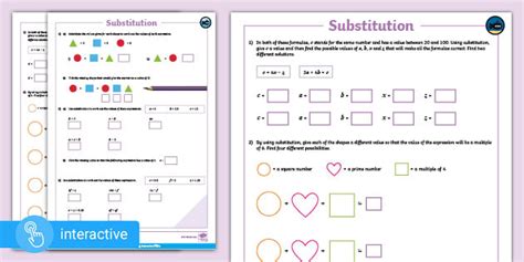 👉 White Rose Maths Supporting Year 6: Algebra: Substitution