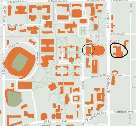 Auburn Campus Map Printable