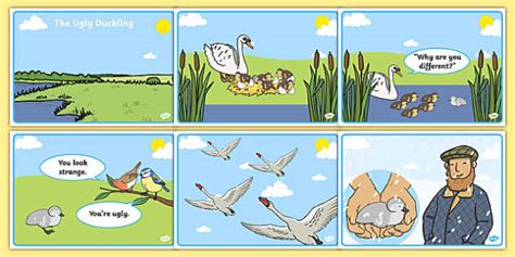 The Ugly Duckling Story Sequencing Color (A4) (Teacher-Made)