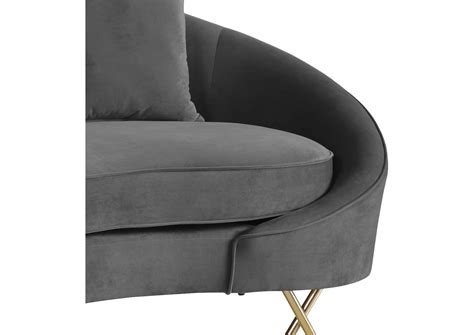 Serpentine Grey Velvet Sofa