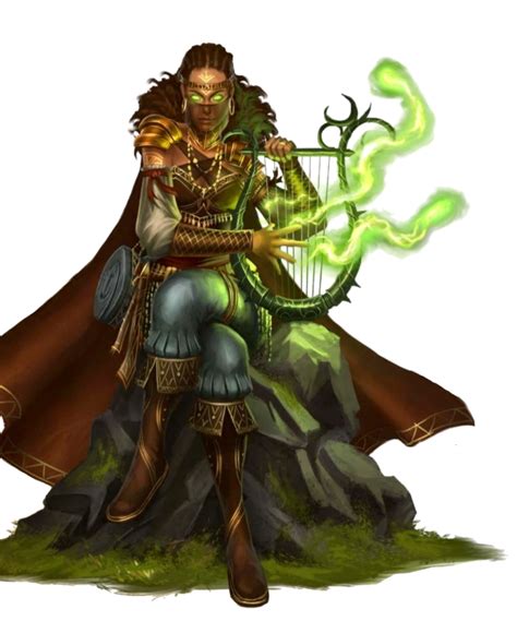 Female Half-Elf Nature Bard Harp - Pathfinder PFRPG DND D&D 3.5 5E 5th ed d20 fantasy | Dungeons ...