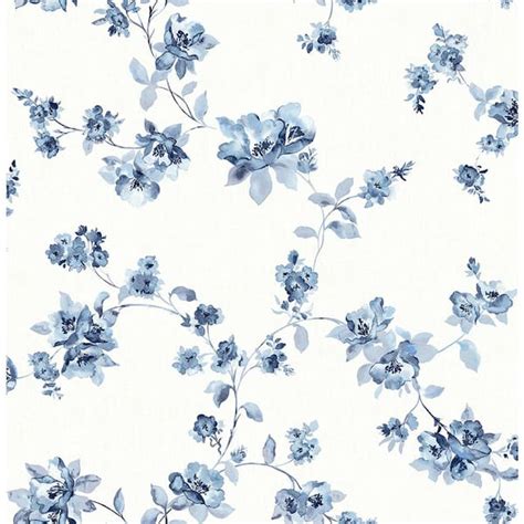 Royal Blue Floral Wallpaper