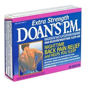 Amazon.com: Doan's P.M. Nighttime Back Pain Relief Caplets, Extra Strength, 20-Count Boxes (Pack ...