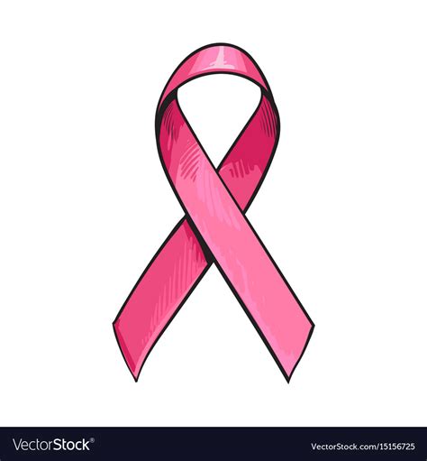 Pink satin ribbon breast cancer awareness symbol Vector Image