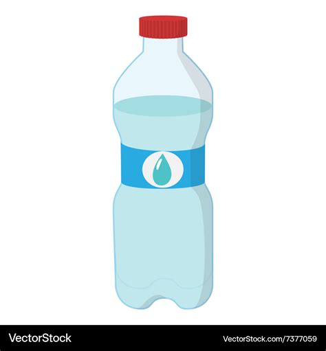 Plastic bottle of water cartoon icon Royalty Free Vector