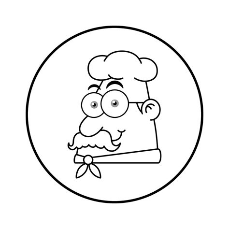 Black And White Chef Mascot Logo Character Face 6296674 Vector Art at ...