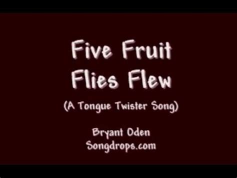 Five Fruit Flies Flew (An Original Tongue Twister Song) - Songdrops: Funny Songs for Kids by ...