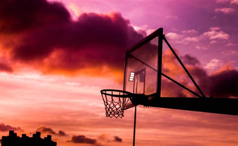 Silhouette Photo of Basketball Hoop During Golden Hour · Free Stock Photo