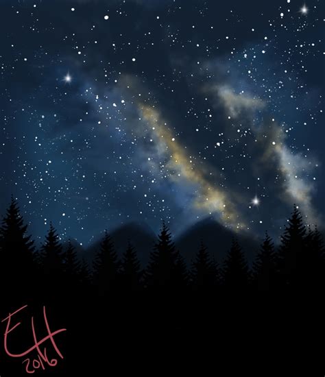 Digital Painting 003 - Starry Night Sky by MACGYVR on Newgrounds