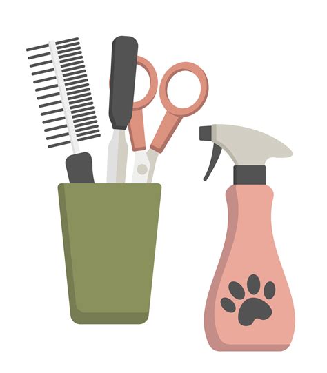 Pet care concept. Pet grooming tools set. Flat design. 10567994 Vector Art at Vecteezy