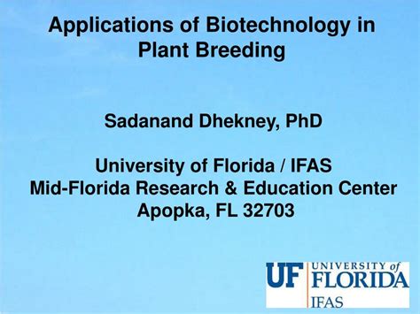 PPT - Applications of Biotechnology in Plant Breeding PowerPoint ...