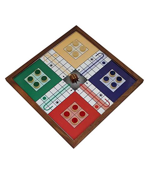 Wooden Ludo Board Games Set - Magnetic Board and Pieces with Playing Instructions - 10.5" x 10 ...
