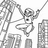 Spider Girl Swinging Through The City Coloring Page  Pagescom sketch template