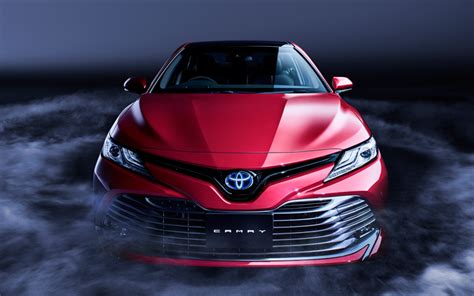 Download wallpapers 4K, Toyota Camry Hybrid, 2018 cars, luxury cars, red camry, Toyota for ...