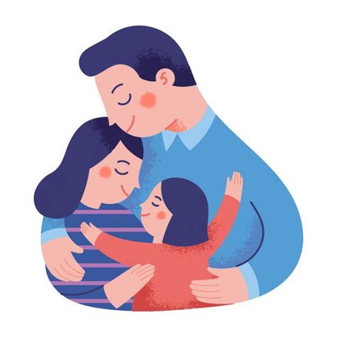 Premium Vector | Concept illustration of a happy family hugging each ...