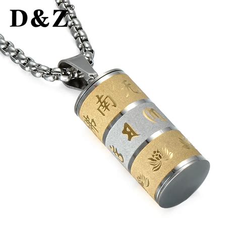 Aliexpress.com : Buy D&Z Tibetan Buddhism Rotatable Mantra Necklace Gold Color Stainless Steel ...