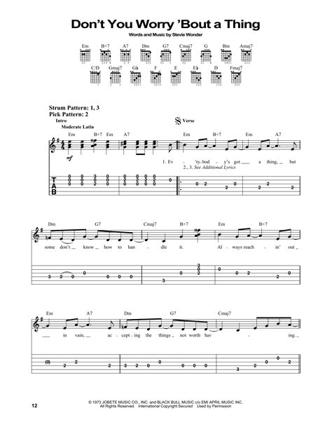 Don't You Worry 'Bout A Thing by Stevie Wonder - Easy Guitar Tab - Guitar Instructor