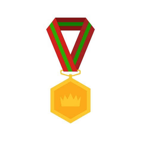 Gold medal with ribbon. Vector illustration 10876774 Vector Art at Vecteezy