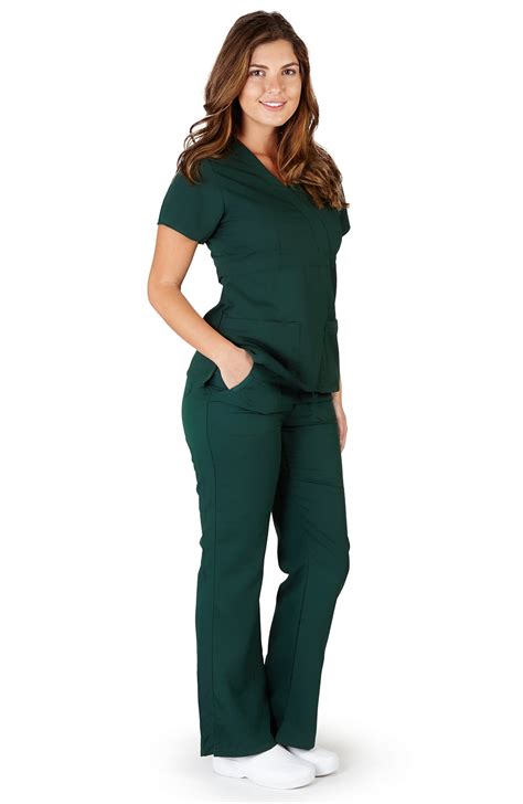 ultrasoft scrubs - Ultra Soft Medical Nurse Uniform Premium Women's Junior Fit Mock Wrap Scrub ...
