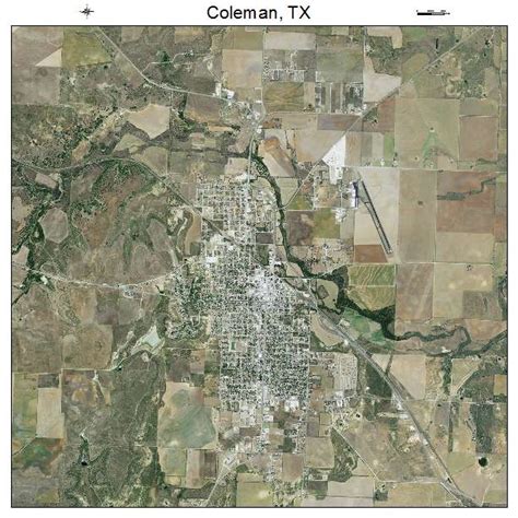 Aerial Photography Map of Coleman, TX Texas