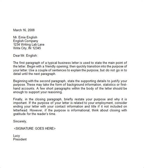 Business Closing Letter | Business letter template, Business letter example, Business letter sample