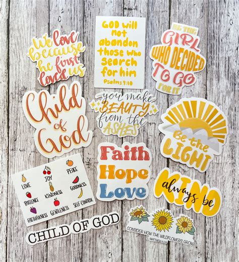 Faith Sticker Pack 11 Waterproof Stickers Faith Christian | Etsy