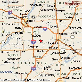 Minier, Illinois Area Map & More