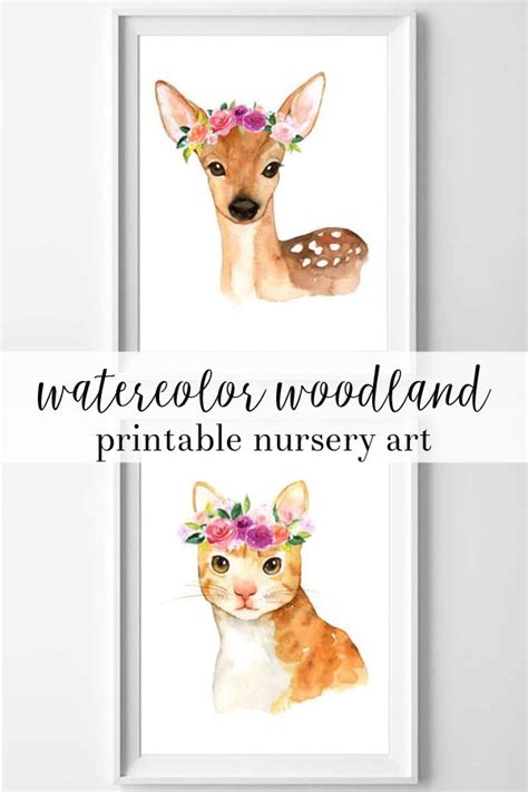 Watercolor Woodland Printable Nursery Art | Printable nursery art ...