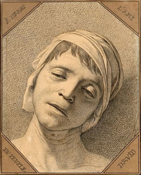 Jacques-Louis David -- Marat, dead; study after nature of the head of ...