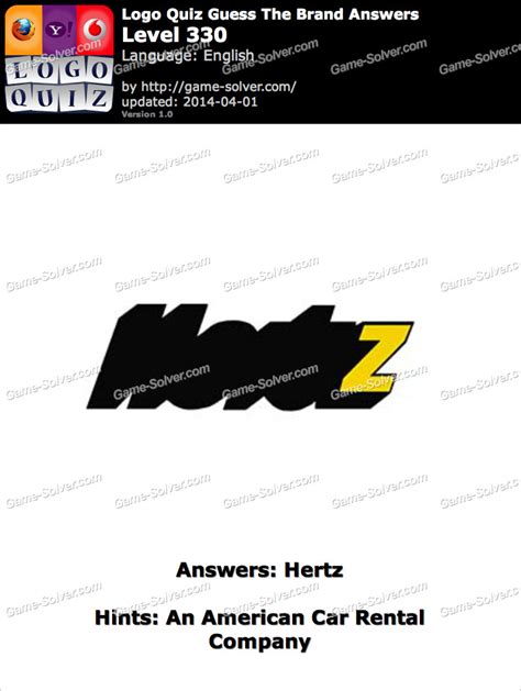 Logo Quiz An American Car Rental Company • Game Solver