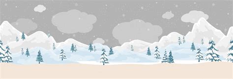 Seamless pattern Winter scene in village,Vector wide panorama pattern Cute Nature rural ...