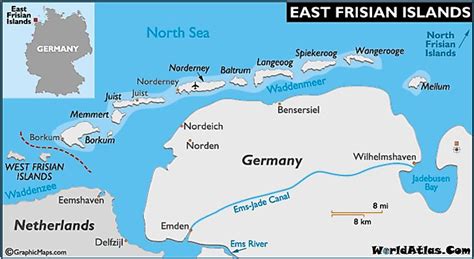 Frisian Islands Map and Map of the Frisian Islands History Information Page