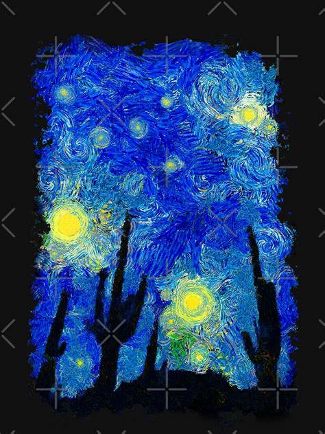 "Starry night in the desert Van Gogh Monet Cézanne" Women's Fitted V ...