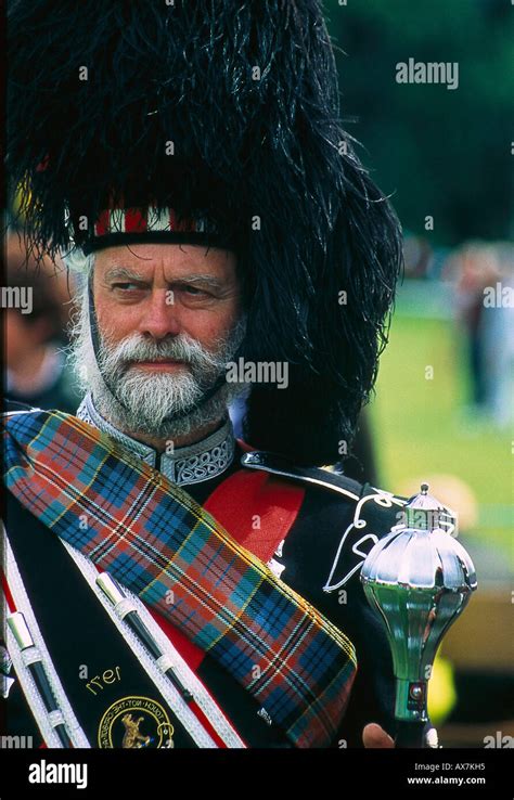 Old scotsman in traditional clothes, Highland Games, Birnam, Scotland ...